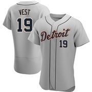 Gray Authentic Will Vest Men's Detroit Tigers Road Jersey