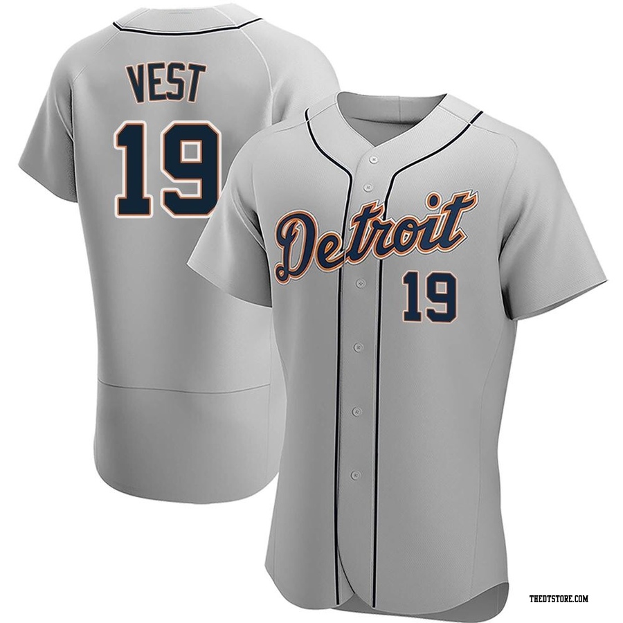 Gray Authentic Will Vest Men's Detroit Tigers Road Jersey