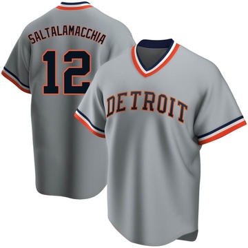 Gray Jarrod Saltalamacchia Men's Detroit Tigers Road Cooperstown Collection Jersey