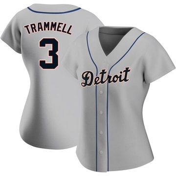 Gray Replica Alan Trammell Women's Detroit Tigers Road Jersey