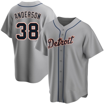 Gray Replica Drew Anderson Men's Detroit Tigers Road Jersey