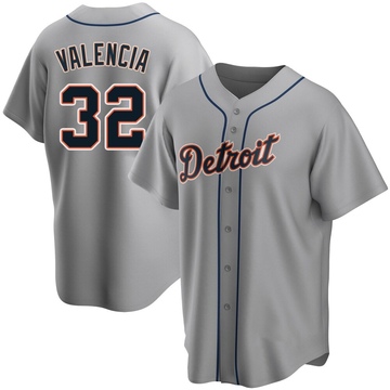 Gray Replica Eduardo Valencia Men's Detroit Tigers Road Jersey