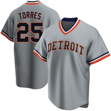 Gray Replica Gleyber Torres Youth Detroit Tigers Road Cooperstown Collection Jersey