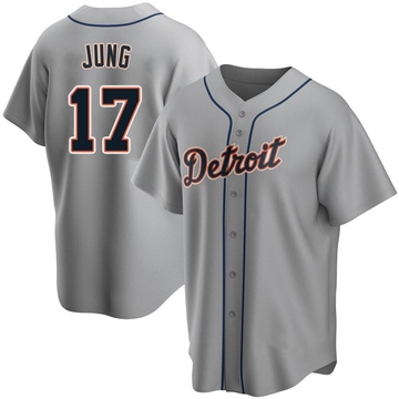 Gray Replica Jace Jung Youth Detroit Tigers Road Jersey