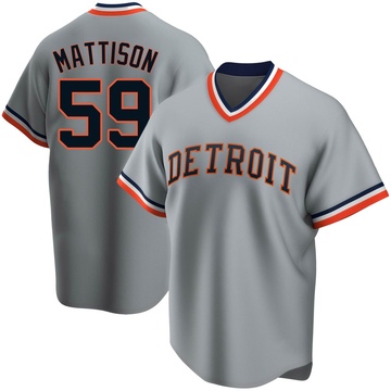 Gray Replica Tyler Mattison Men's Detroit Tigers Road Cooperstown Collection Jersey