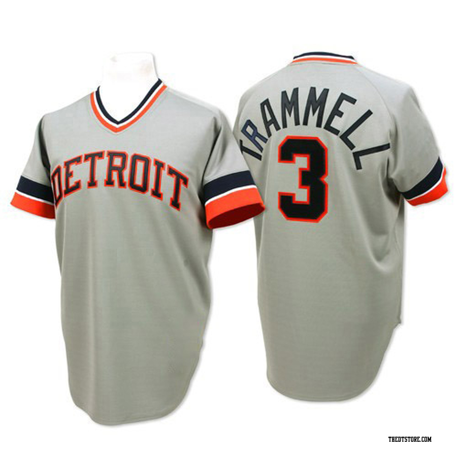 Grey Authentic Alan Trammell Men's Detroit Tigers Throwback Jersey
