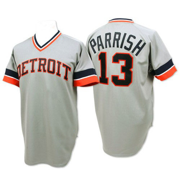 Grey Authentic Lance Parrish Men's Detroit Tigers Throwback Jersey