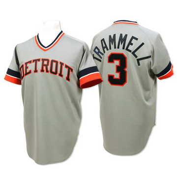 Grey Replica Alan Trammell Men's Detroit Tigers Throwback Jersey