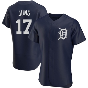 Navy Authentic Jace Jung Men's Detroit Tigers Alternate Jersey