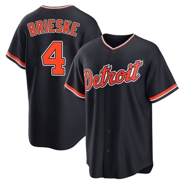 Navy Replica Beau Brieske Men's Detroit Tigers Alternate 2nd Jersey
