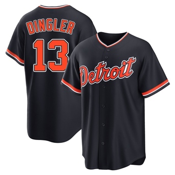 Navy Replica Dillon Dingler Men's Detroit Tigers Alternate 2nd Jersey