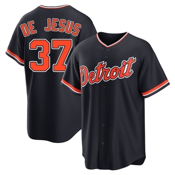 Navy Replica Enmanuel De Jesus Men's Detroit Tigers Alternate 2nd Jersey