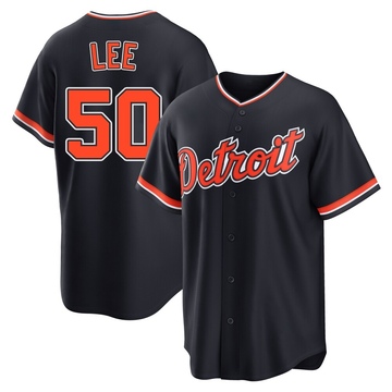 Navy Replica Hao-Yu Lee Men's Detroit Tigers Alternate 2nd Jersey