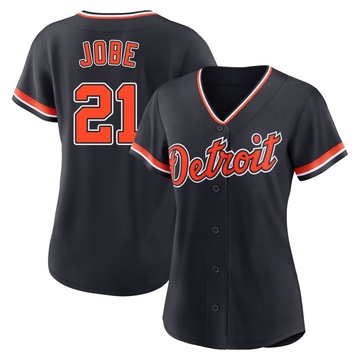 Navy Replica Jackson Jobe Women's Detroit Tigers Alternate 2nd Jersey