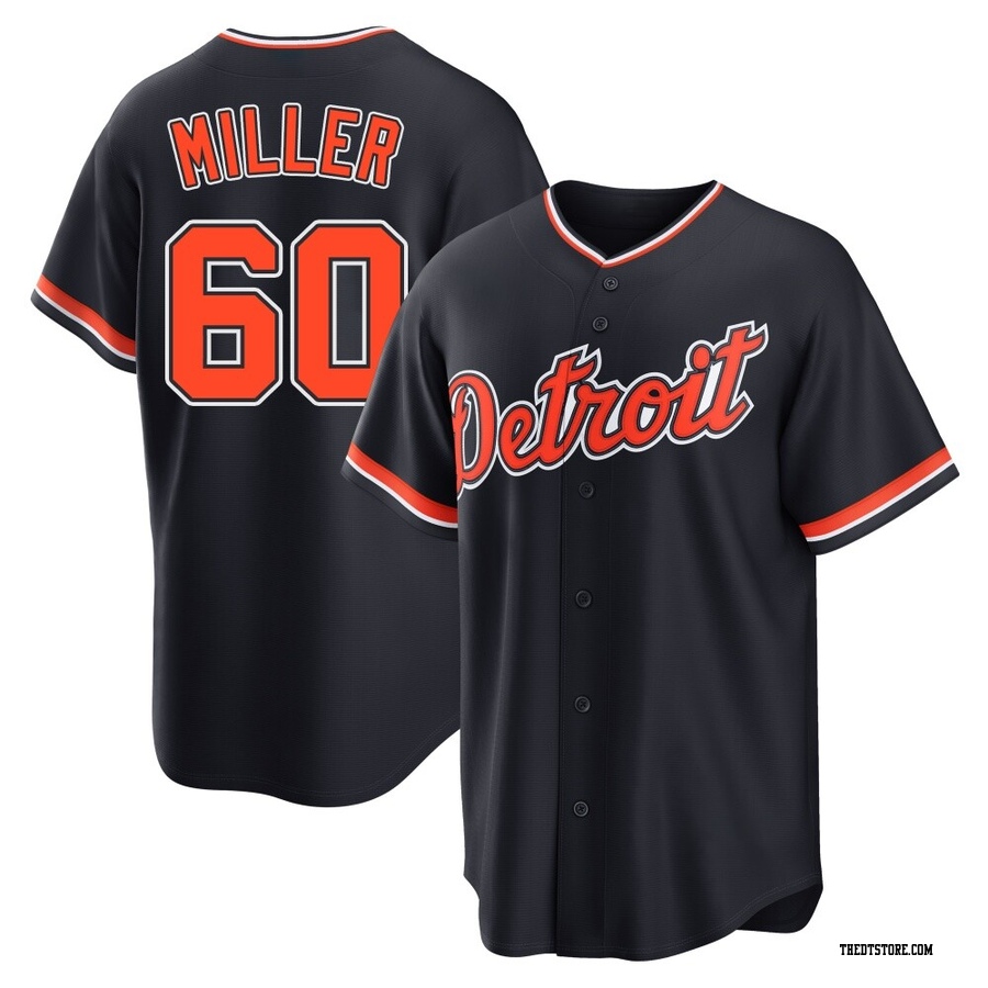 Navy Replica Jake Miller Men's Detroit Tigers Alternate 2nd Jersey