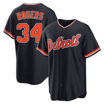 Navy Replica Jake Rogers Men's Detroit Tigers Alternate 2nd Jersey