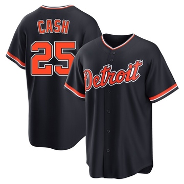 Navy Replica Norm Cash Youth Detroit Tigers Alternate 2nd Jersey