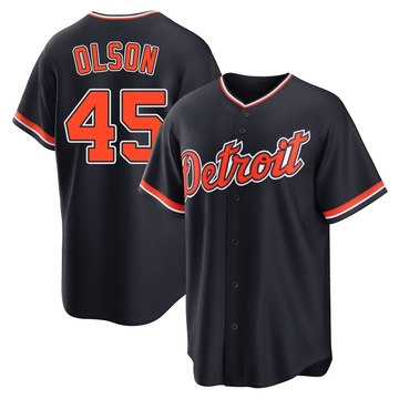 Navy Replica Reese Olson Youth Detroit Tigers Alternate 2nd Jersey