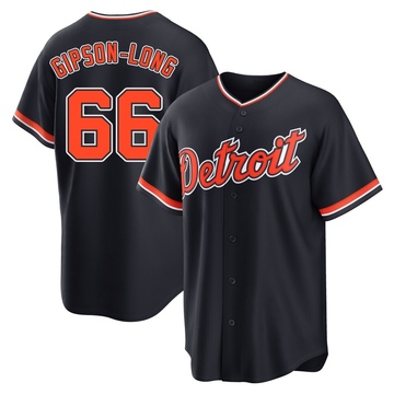 Navy Replica Sawyer Gipson-Long Men's Detroit Tigers Alternate 2nd Jersey