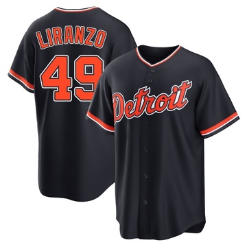 Navy Replica Thayron Liranzo Men's Detroit Tigers Alternate 2nd Jersey