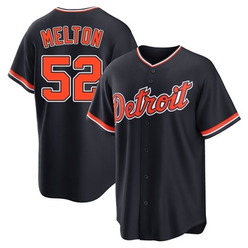 Navy Replica Troy Melton Youth Detroit Tigers Alternate 2nd Jersey
