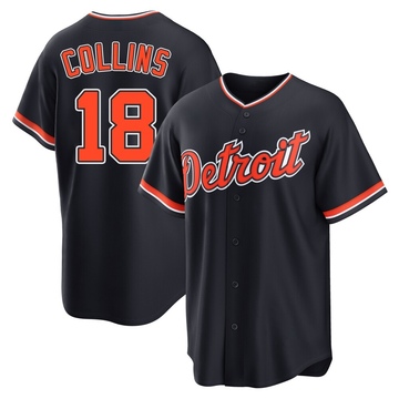 Navy Replica Tyler Collins Men's Detroit Tigers Alternate 2nd Jersey