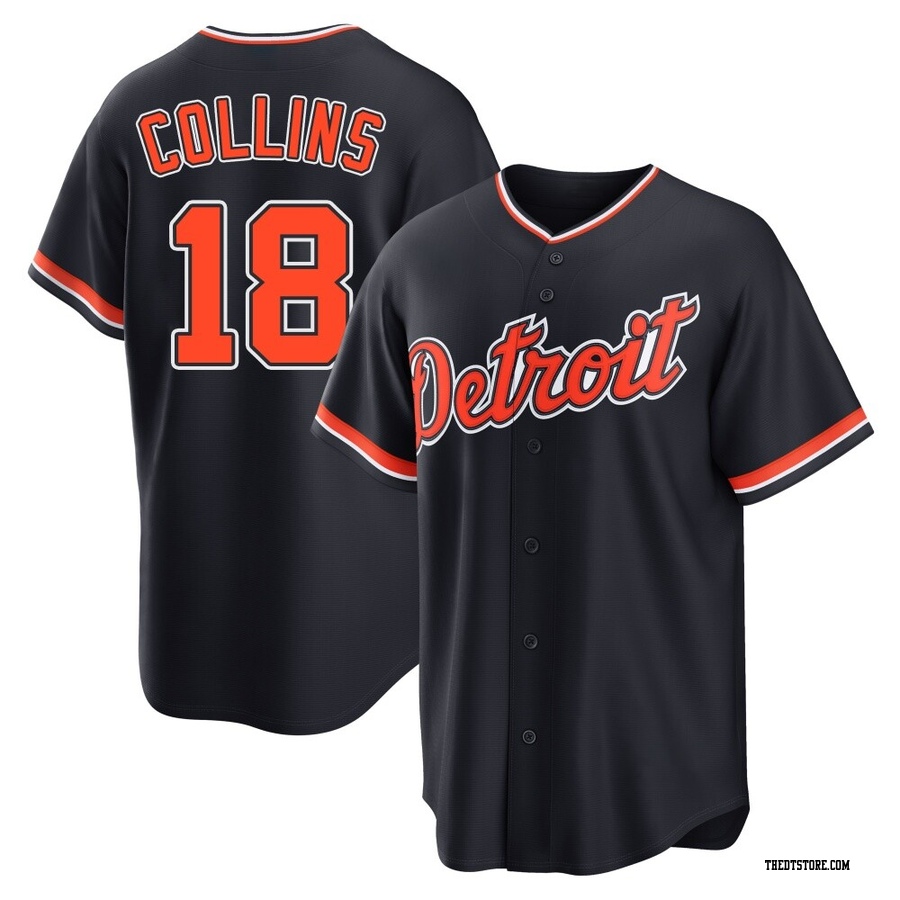 Navy Replica Tyler Collins Youth Detroit Tigers Alternate 2nd Jersey