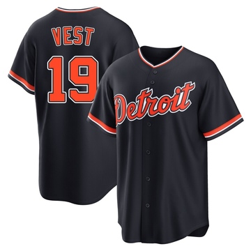 Navy Replica Will Vest Youth Detroit Tigers Alternate 2nd Jersey