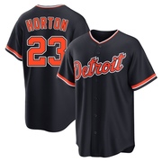 Navy Replica Willie Horton Men's Detroit Tigers Alternate 2nd Jersey