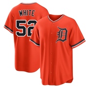 Orange Replica Brendan White Men's Detroit Tigers Alternate Jersey