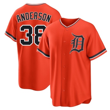 Orange Replica Drew Anderson Men's Detroit Tigers Alternate Jersey