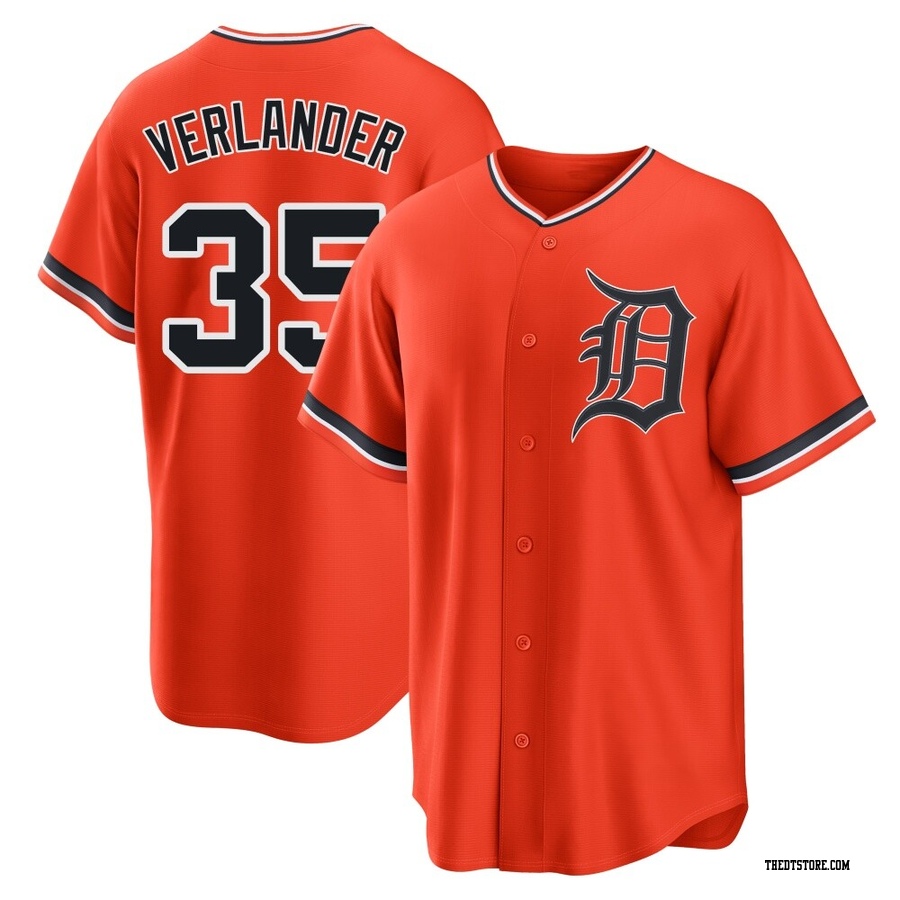 Orange Replica Justin Verlander Youth Detroit Tigers Alternate Jersey