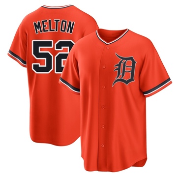 Orange Replica Troy Melton Men's Detroit Tigers Alternate Jersey