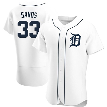 White Authentic Donny Sands Men's Detroit Tigers Home Jersey