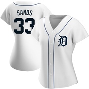 White Authentic Donny Sands Women's Detroit Tigers Home Jersey