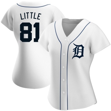 White Authentic Jack Little Women's Detroit Tigers Home Jersey