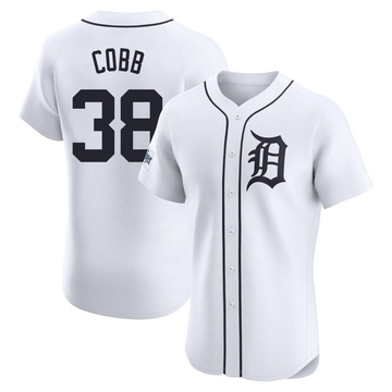 White Elite Alex Cobb Men's Detroit Tigers Home Patch Jersey