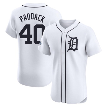 White Elite Chris Paddack Men's Detroit Tigers Home Patch Jersey