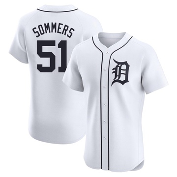 White Elite Drew Sommers Men's Detroit Tigers Home Jersey