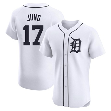 White Elite Jace Jung Men's Detroit Tigers Home Jersey