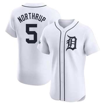 White Elite Jim Northrup Men's Detroit Tigers Home Patch Jersey