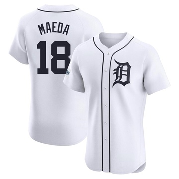 White Elite Kenta Maeda Men's Detroit Tigers Home Patch Jersey