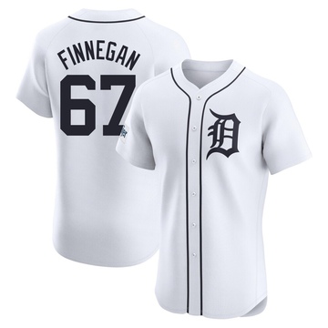 White Elite Kyle Finnegan Men's Detroit Tigers Home Patch Jersey