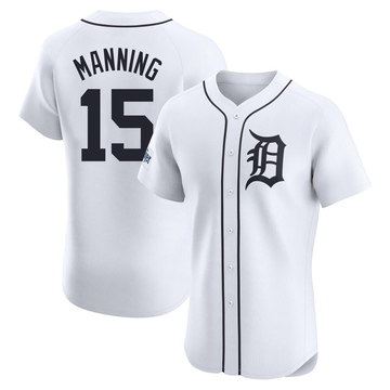 White Elite Matt Manning Men's Detroit Tigers Home Patch Jersey