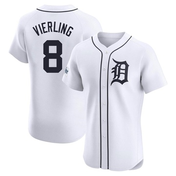 White Elite Matt Vierling Men's Detroit Tigers Home Patch Jersey