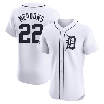 White Elite Parker Meadows Men's Detroit Tigers Home Patch Jersey