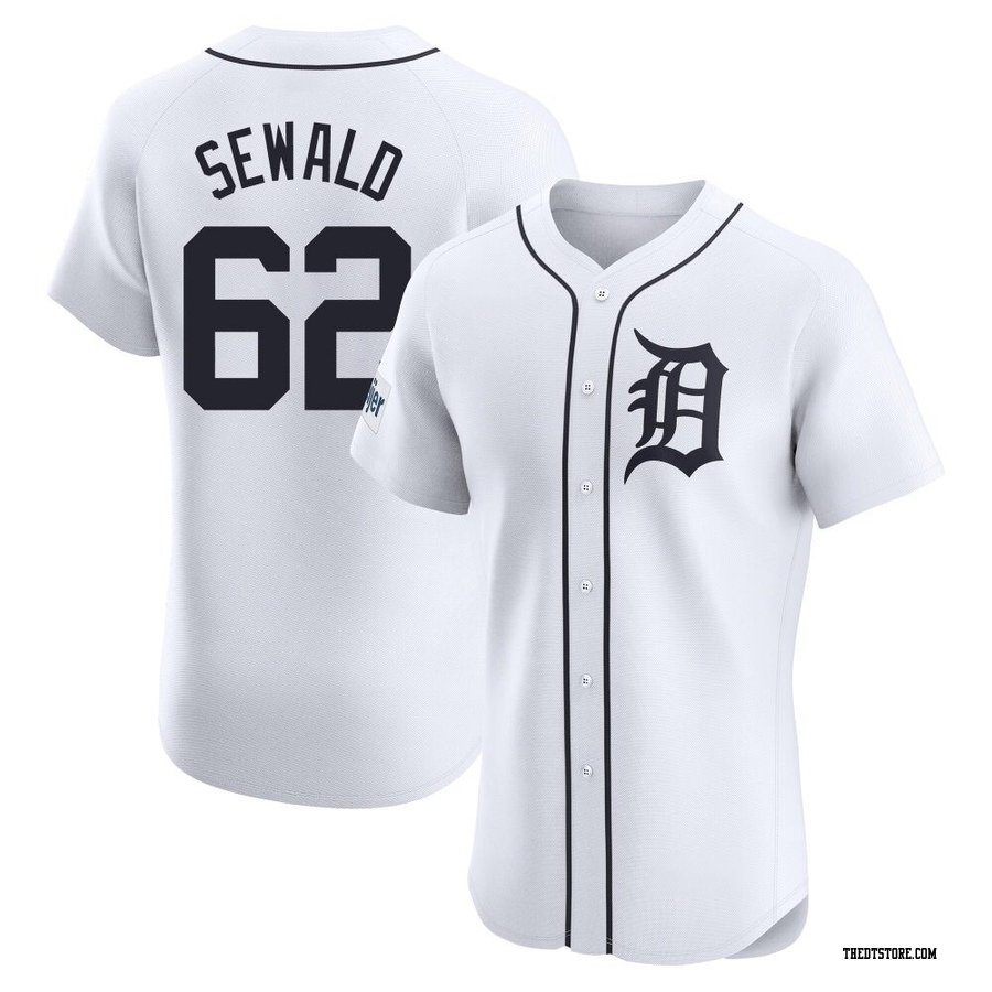 White Elite Paul Sewald Men's Detroit Tigers Home Patch Jersey