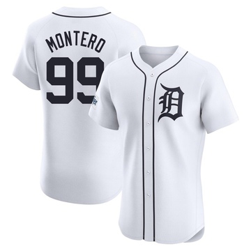White Elite Rafael Montero Men's Detroit Tigers Home Patch Jersey