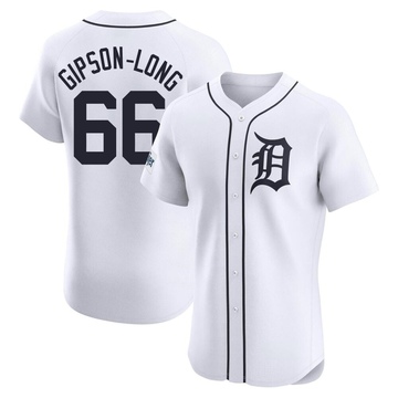 White Elite Sawyer Gipson-Long Men's Detroit Tigers Home Patch Jersey