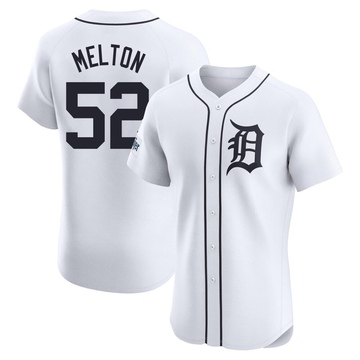 White Elite Troy Melton Men's Detroit Tigers Home Patch Jersey